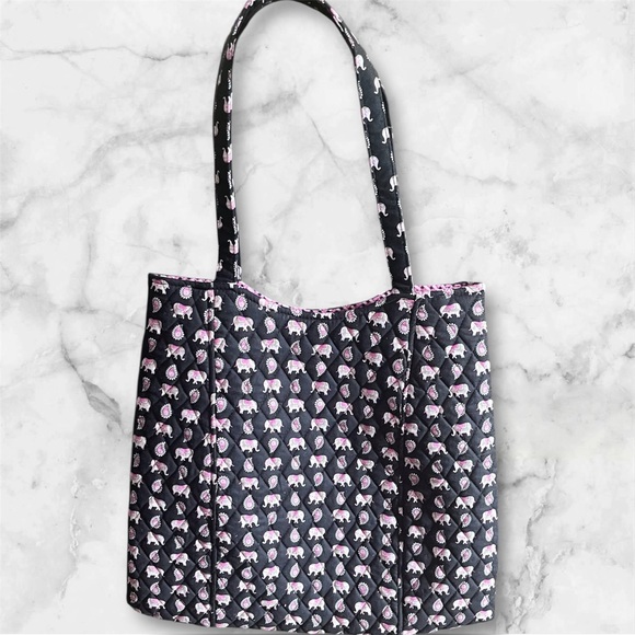 Vera Bradley Elephant Print Tote Bag Purse - Picture 3 of 5